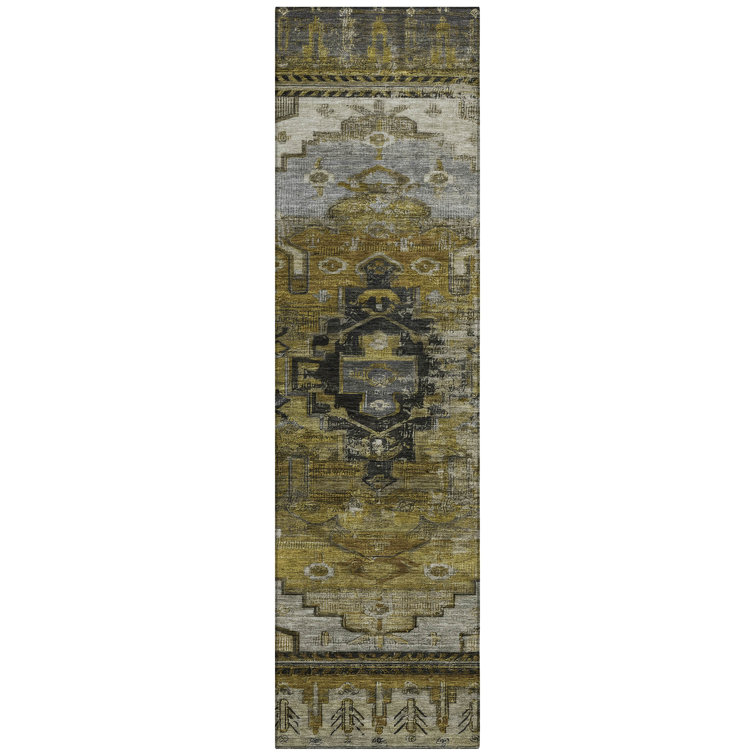 Machine Washable Indoor/Outdoor Xhevrie Brown Rug