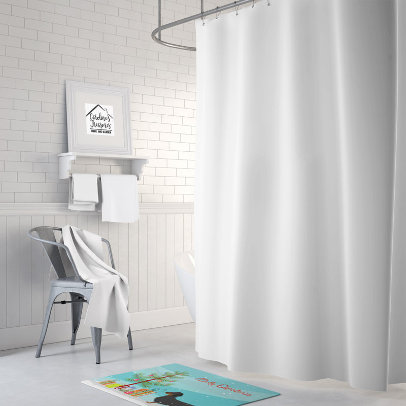 Tapis pour salle de bain en mousse mémoire teckel merry christmas tree