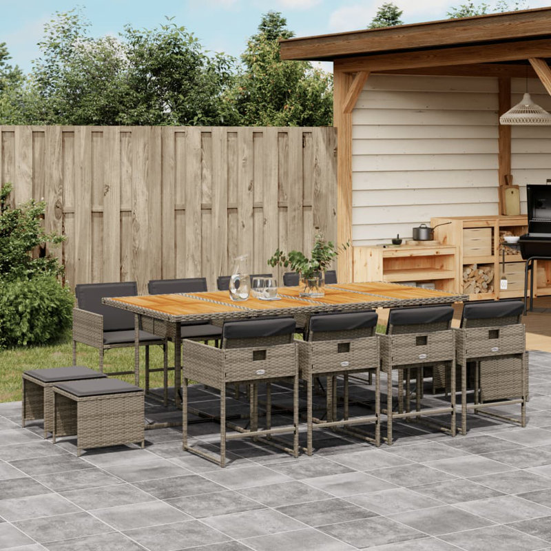  Garden Dining Set Grey