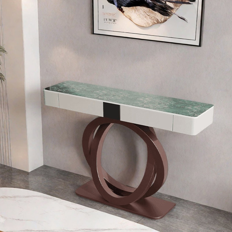Console Nordic Light Luxury, H 36,2 po x l 39,4 po x P 13,8 po , Vert, Doré