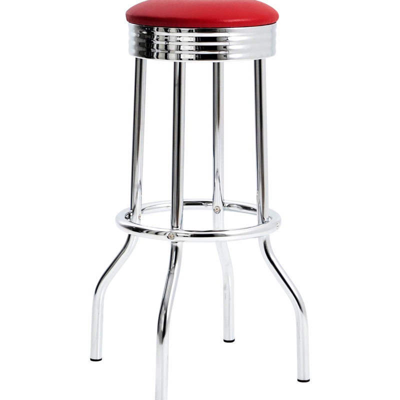 Tabourets de bar rouges 2 - Design moderne avec chaises à bord moderne et coussins décoratifs, Rouge