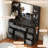 Vanity Desk with Mirror, Led Lights and Power Outlet, Makeup Vanity Table with Chair, 3 Color Lights & Brightness Adjustable, Hair Dryer Rack, 7 Drawers, Dressing Table for Bedroom-1831574662