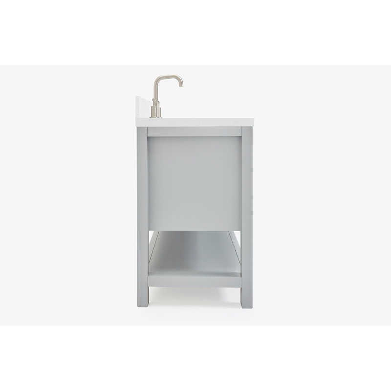 ARIEL Magnolia 42 Single Bathroom Vanity with Top, Gray, Rectangular