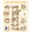 Cat Tree for Indoor Cats, Large Tall Cat Tower, Multi-Level Cats House with Condo, 8 Scratching Posts, Hammock, 4 Pom Poms-993929107-993929116
