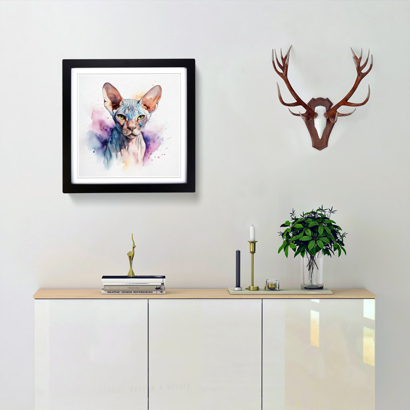 Sphynx Cat Watercolour - Framed Print