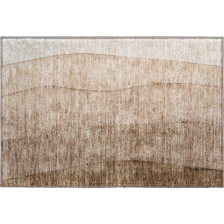 Premium Machine Washable Prisco Brown Rug