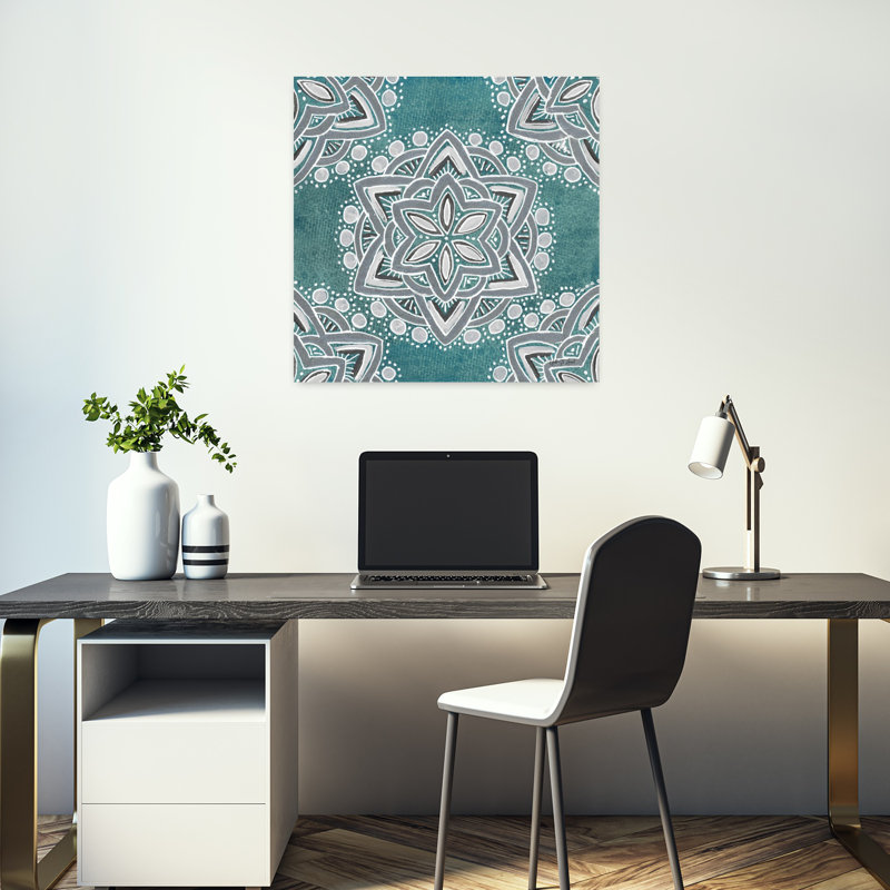 Étoile mandala I, art floral, H 18 po x l 18 po