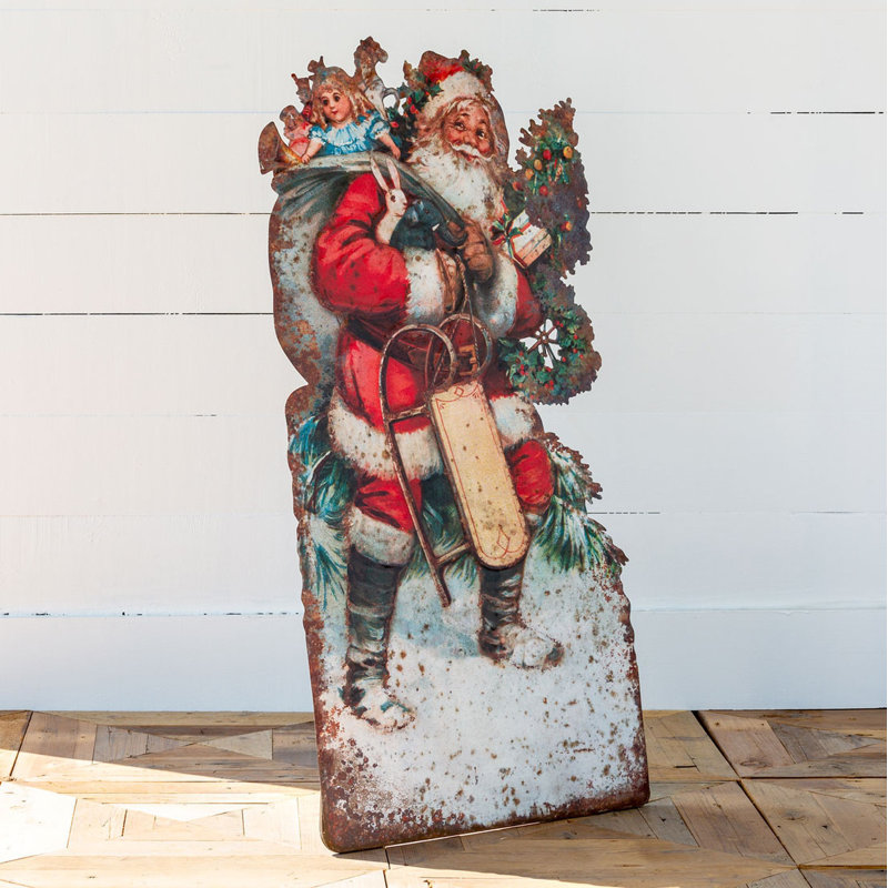 Retro Holiday Santa Lawn Art
