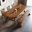 Table de salle à manger rectangulaire en bois massif brun noisette-578203253