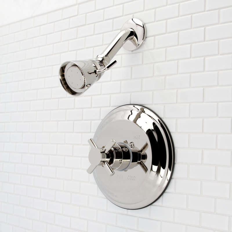 Robinet de douche à contrôle de température, Nickel poli