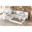 Lit plateforme en L avec lit gigogne, lit plateforme avec tiroirs de rangement et tablettes, pas de sommier nécessaire-713311879