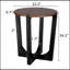Table d'appoint en bois massif d'acacia avec plateau circulaire et base minimaliste, parfaite pour un décor moderne et naturel.
