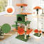 Arbre à chat de 58 po de hauteur à plusieurs niveaux avec perchoir et condo pour chat, vert hamac confortable + orange-1231424520