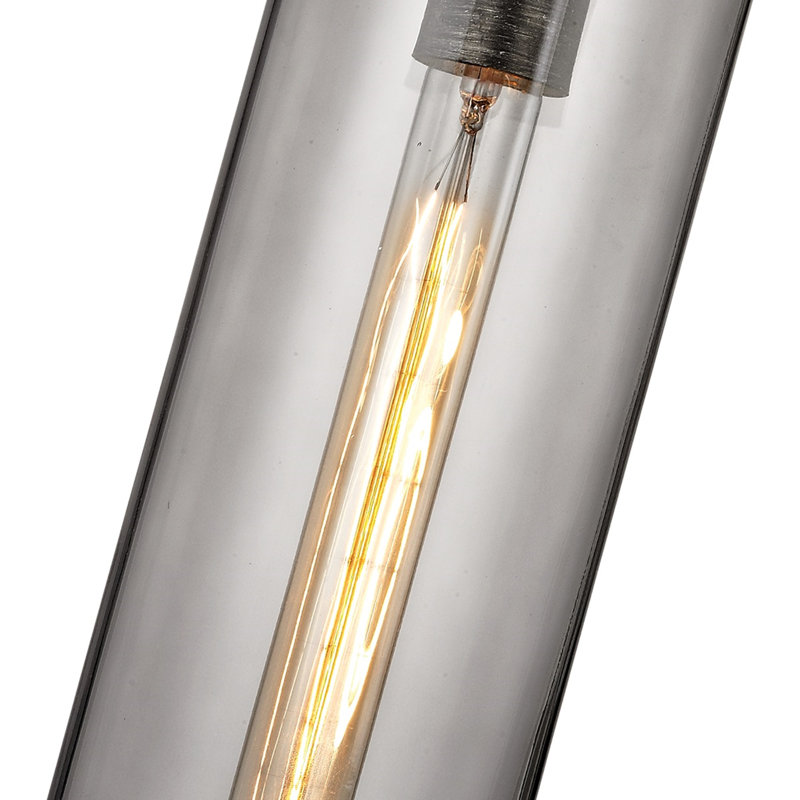 Graphite Smoke Glass 6-Light Plug-in Chandelier
