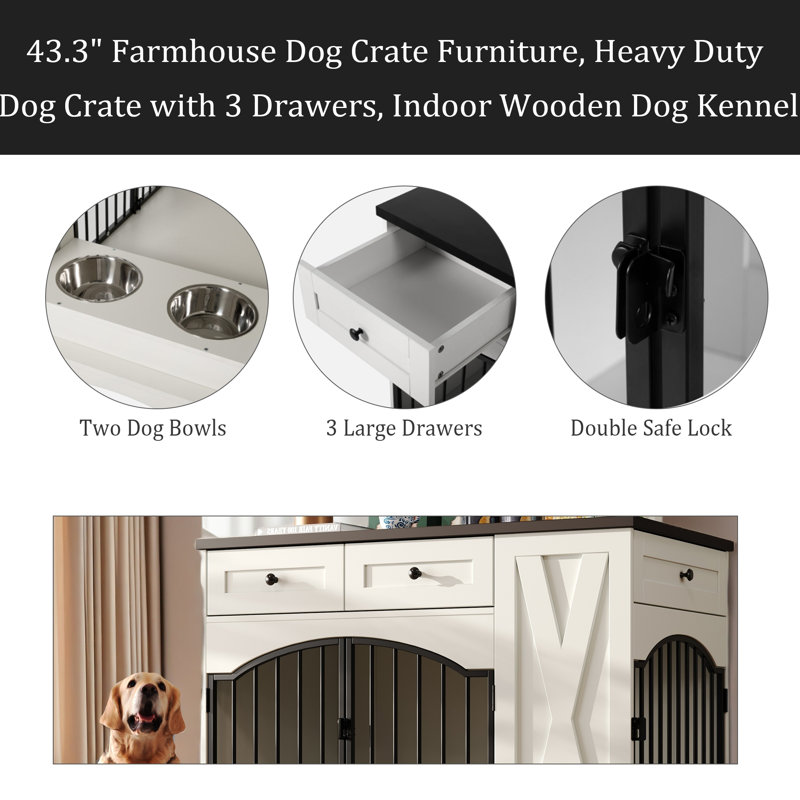 Meuble pour chien 43,3 po Farmhouse