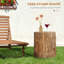 Tree Stump Stool, Decorative Side Table, Concrete End Table With Wood Grain Finish