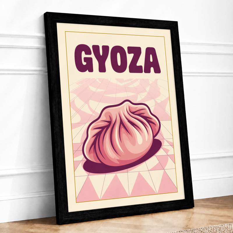 Gyoza Poster Modern - Framed Print, Black, A4 - 29.7 x 21.0 cm