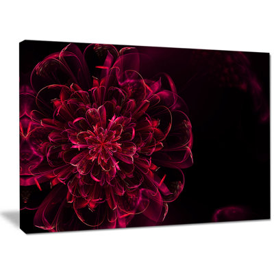 Large Red Alien Fractal Flower - Impression sur toile tendue