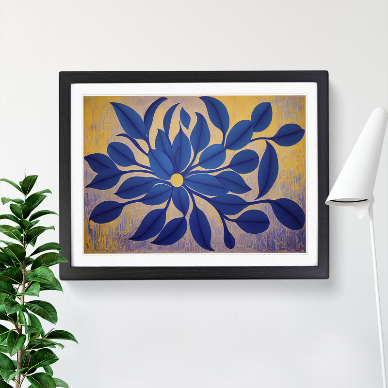 Contemporary Flower - Framed Print, Black, 46cm H x 64cm W x 2cm D