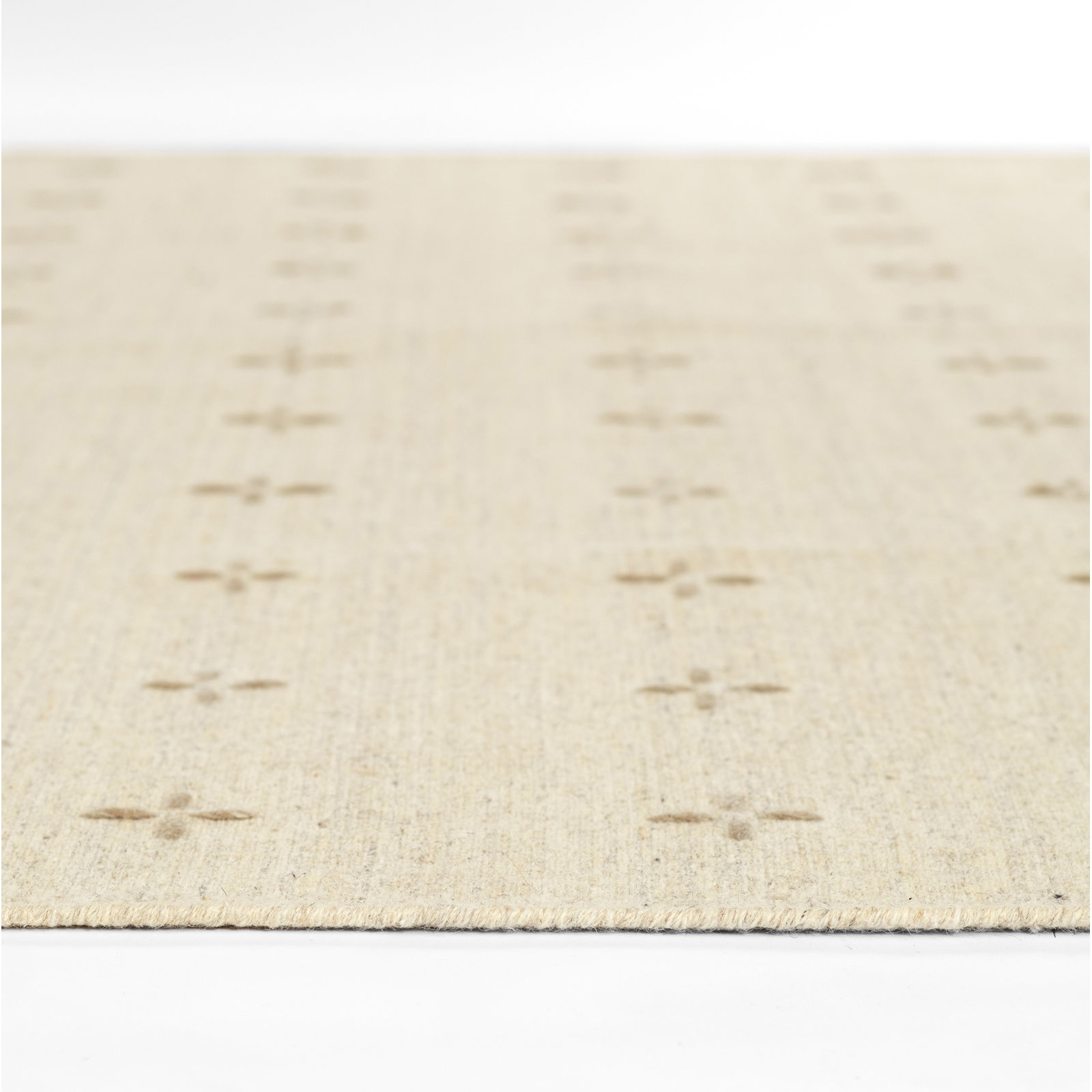 Patton Natural Hand-Loomed Geometric Wool Rug, Rectangle 3'6" x 5'6"