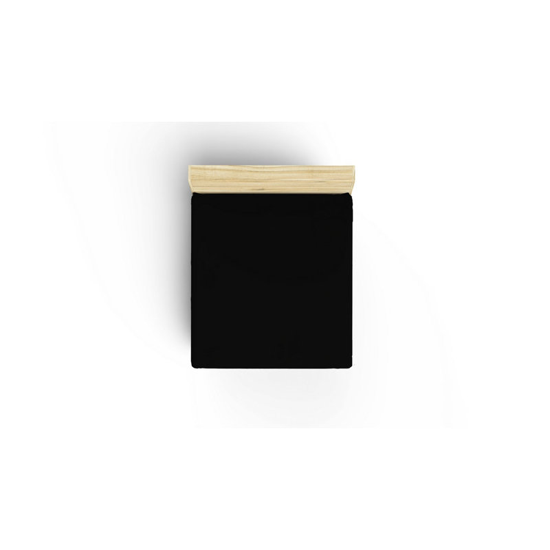 Drap 100% coton Egeo, Drap plat de 71 po x 94 po, Noir