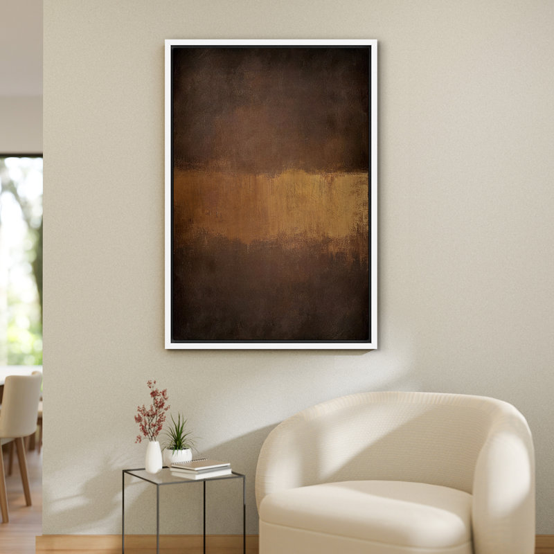 «Rustic Earth Tone», reproduction d'art sur toile abstraite - décor minimaliste rétro pour étude ou bureau, H 36 po x l 24 po