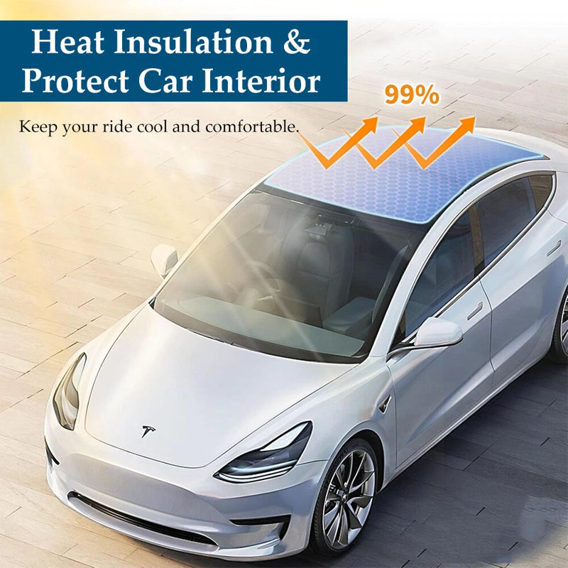 Sunroof Glass Roof Sun Shade Cover For 2020-2024 Tesla Model Y