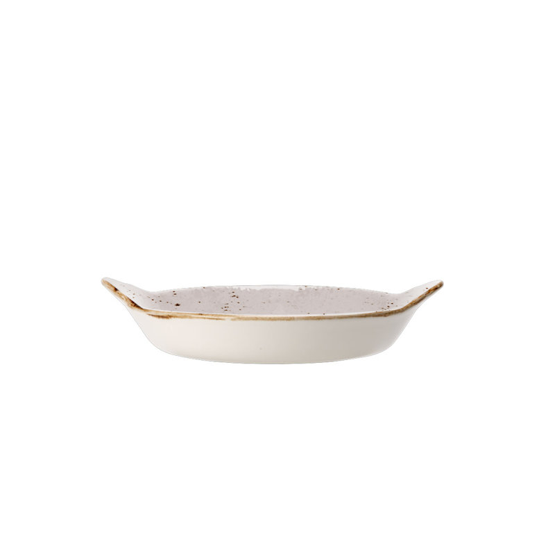 CRAFT BLUE Round Earred Dish, White
