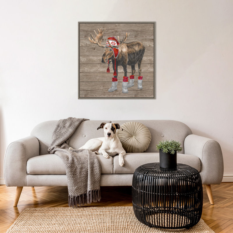 «Warm in the Wilderness Moose» par Tara Reed, reproduction d'art sur toile encadrée, H 30 po x l 30 po