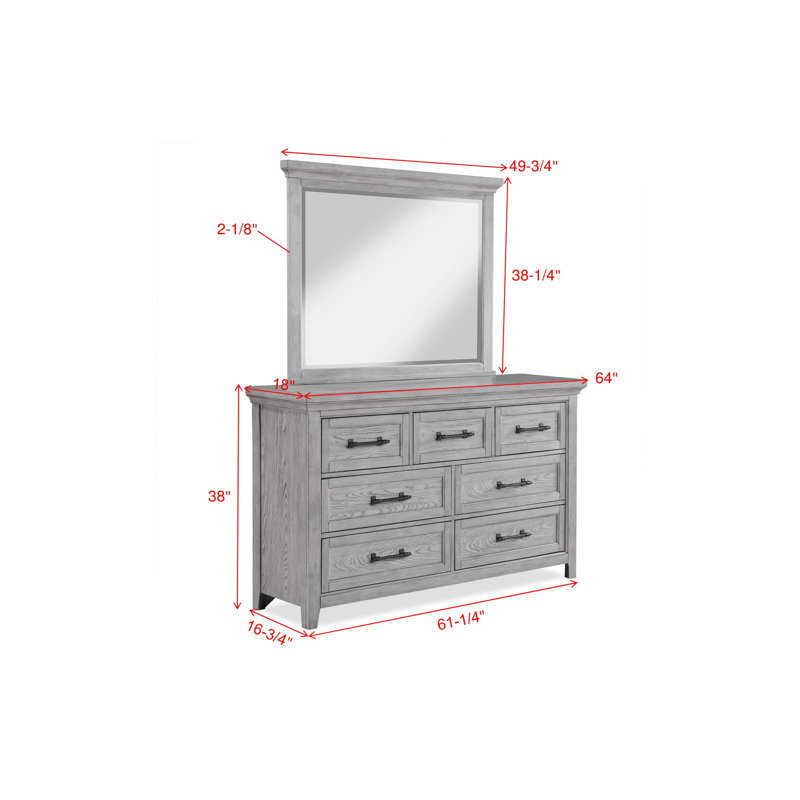 Ensemble de chambre à coucher Imir Katya, 6 pièces : commode, miroir, 2 tables de chevet, , Grand