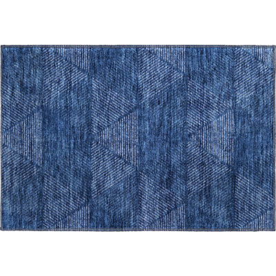 Premium Machine Washable Prisco Navy Rug