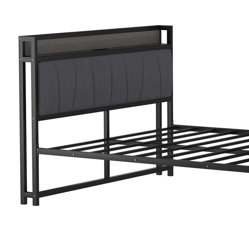 Alywin Metal Platform Bed, Full, Black