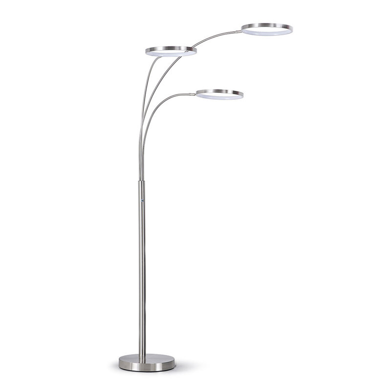 Spearing 80'' LED Arched Floor Lamp Set, Chrome