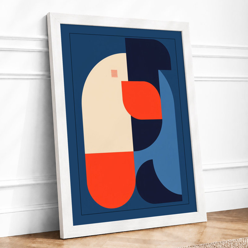 Profile Geometric - Framed Print, A1 - 84.1 x 59.4 cm, White
