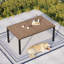 Rectangular Metal Outdoor Dining Table With Umbrella Hole , 96.5cm W 152.6cm D