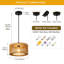 Luminaire suspendu cage en bois 1 lumière Farmhouse Boho