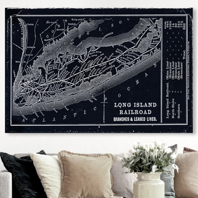 « long island rail map », impression sur toile