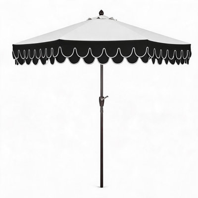 9 ft Patio Umbrella with Scalloped Edge