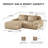 82" Modern L-Shaped Modular Sectional Sofa for Living Room,Flannelette Fabric,Oversized 2-Seater Couch,boneless sofa ,Movable Ottoman,Buckle connection,Anti-slip Design,No Assembly-852985405-852985401-852985398