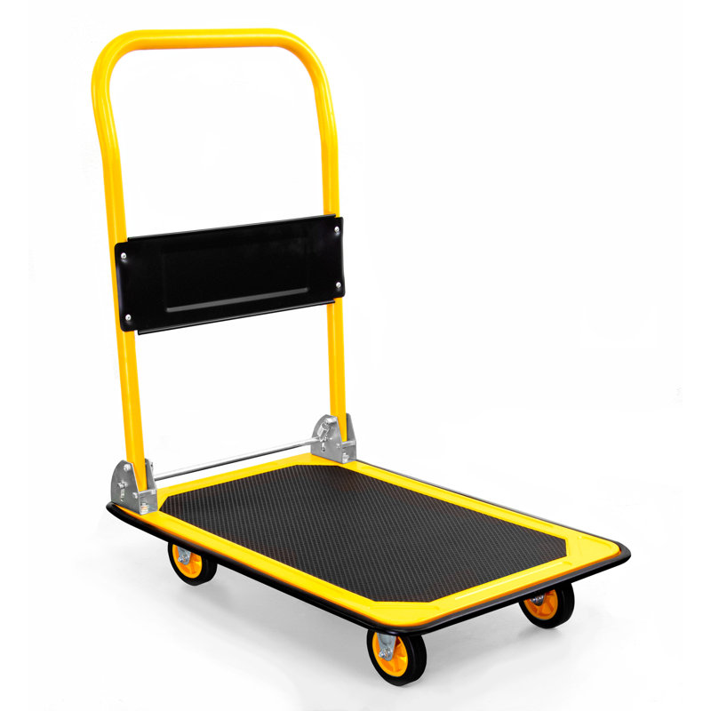 Mount-It! Platform Truck, Pushcart Dolly, 330 Lbs. Weight Capacity, Foldable Flatbed, Swivel Wheels, 26" H x 17" W x 4" D