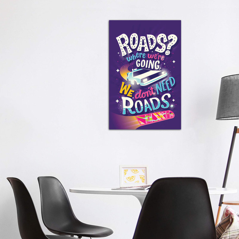 «Back to the future» par Risa Rodil - publicité imprimée, H 48 po x l 32 po x P 1,5 po, Toile tendue, Pas de tapis
