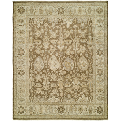 Wool Oriental Area Rug in Brown