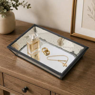 13x9x2" Waverly Mirrored Rectangle Tray(No Wall)
