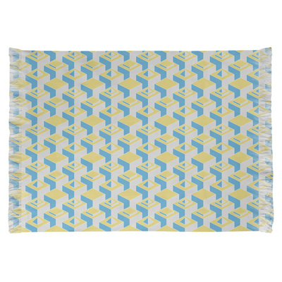 Tapis bleu/jaune skyscrapers