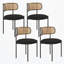 Ensemble de 2 chaises de salle à manger rembourrées modernes avec pieds en métal-374497123