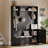 78.7 Inch Tall Hall Tree with Bench and Shoe Storage, Modern Wood Entryway Bench with Coat Rack, 4 Hanging Hooks, 3 Open Compartments for Hallway, Mudroom, Apartment-2698942