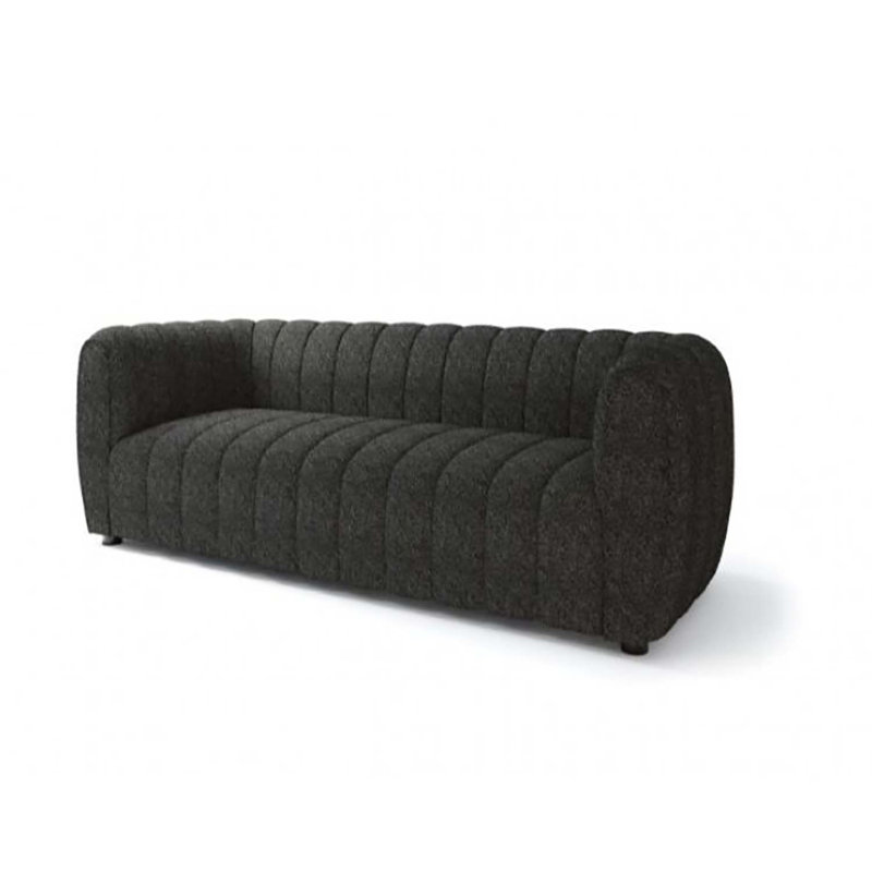 Canapé rembourré Javette, H 31,5 po x l 82,5 po x P 34,5 po, Bouclé noir