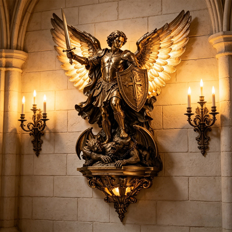 Archangel Michael Wall Lamp