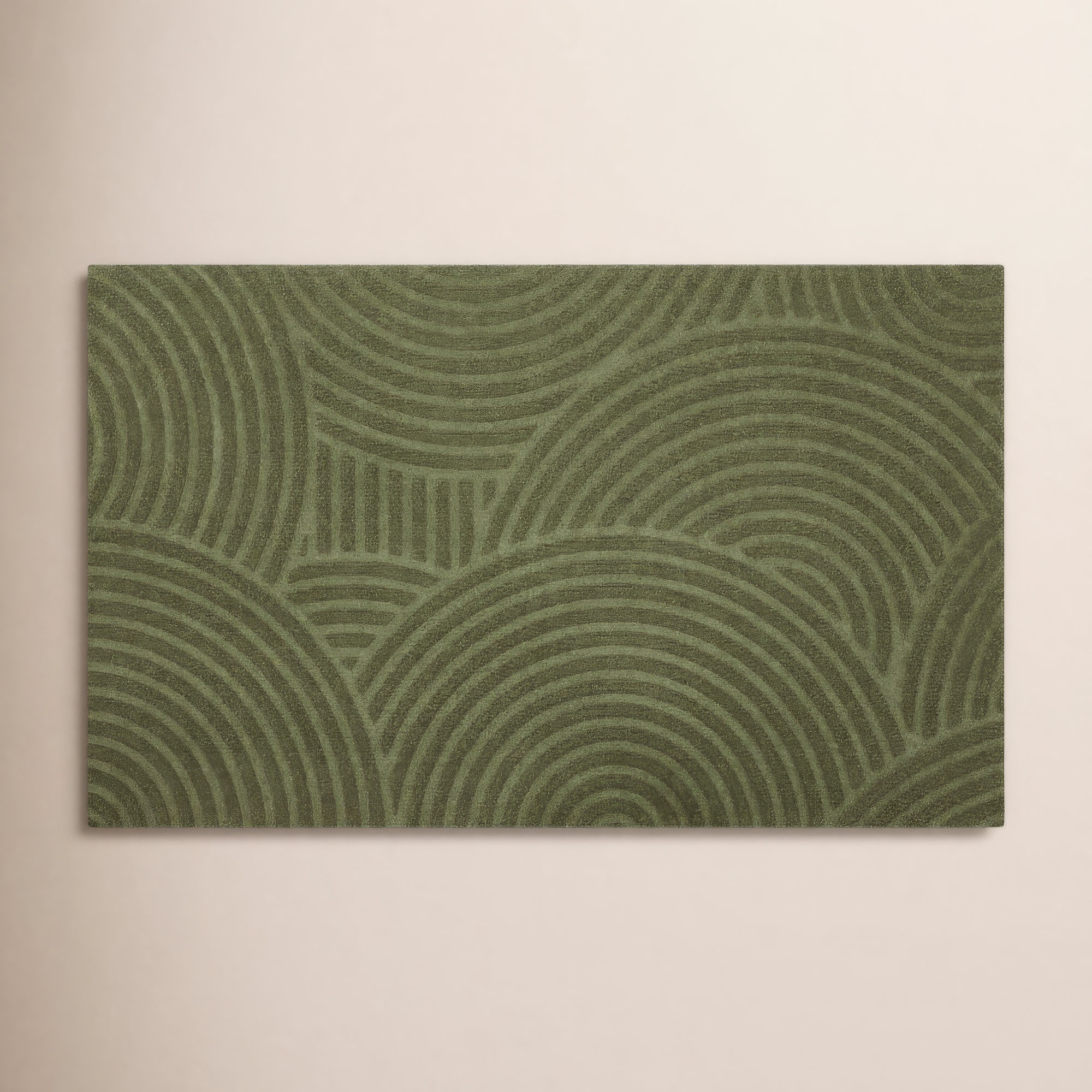WaterHog Luxe Put Your Records On Non-Slip Indoor Outdoor Door Mat, 21.5" W x 35" L, Olive