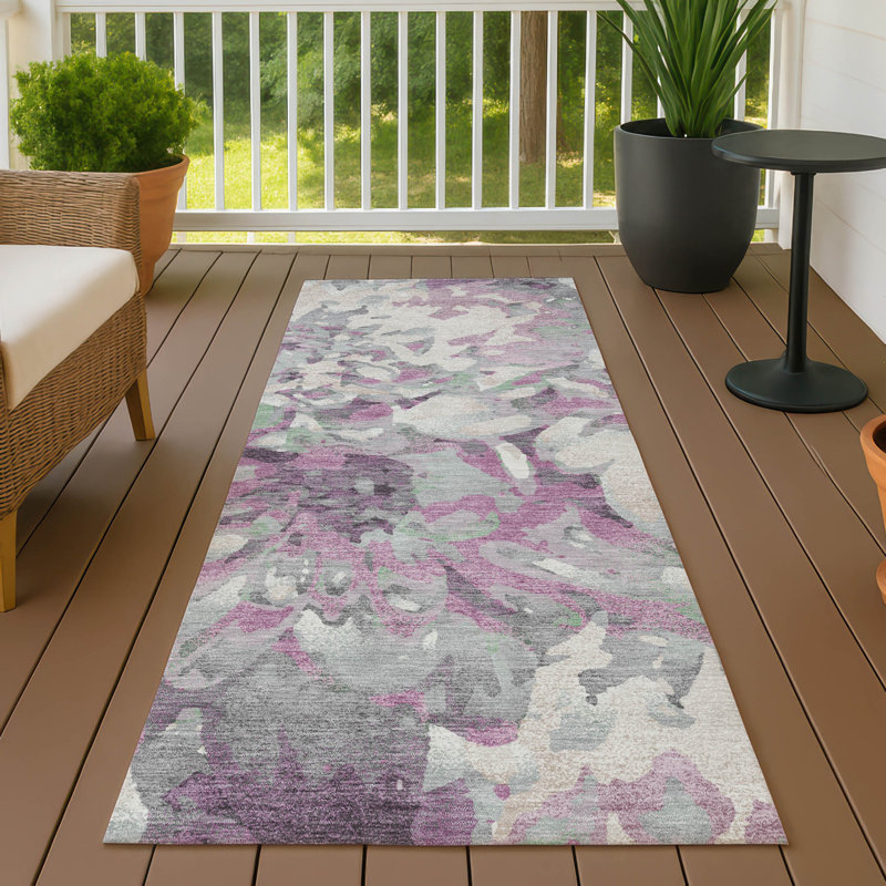 Tapis floral intérieur / extérieur lavable à la machine Chantille ACN2340, Tapis de couloir 2 pi 3 po x 7 pi 6 po